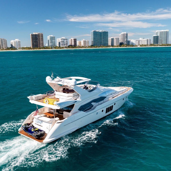 Motor yacht underway